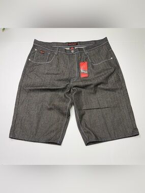 Blac Lacquer Black Denim Jean Shorts Baggy Wide Leg Mens Size 44 14” Inseam NWT